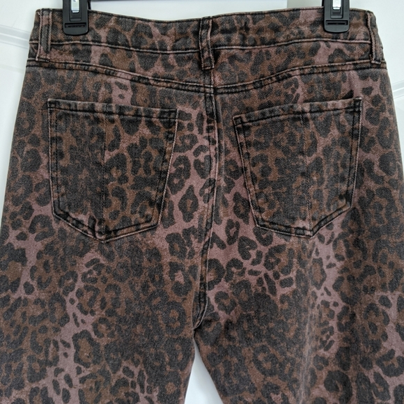 Prosperity Leopard Print Skinny Jeans Five Pocket Non Stretch Brown Black 29 NWT - Picture 7 of 16